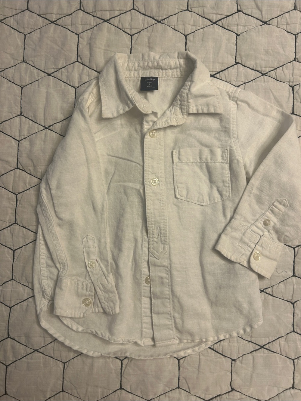 Baby GAP White Long-Sleeve Button-Down Shirt